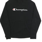 CHAMPION Mens Black Cotton Blend Hoodie M Classic Logo Pullover