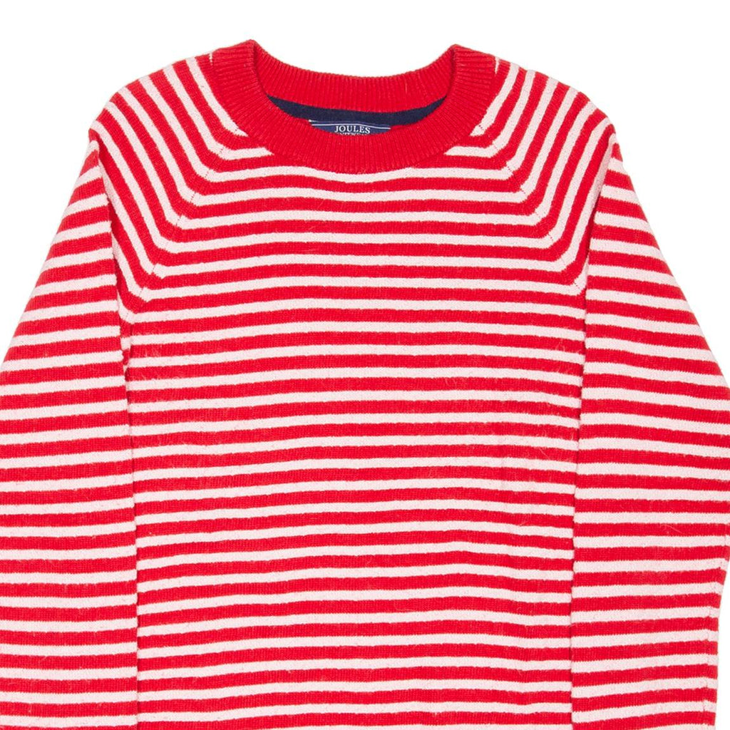 JOULES Womens Patterned Jumper Red Striped Tight Knit UK 8