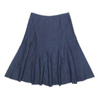 LARRY LEVINE Womens Blue Denim Flare Knee Length Cotton Blend Skirt UK 10