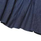 LARRY LEVINE Womens Blue Denim Flare Knee Length Cotton Blend Skirt UK 10