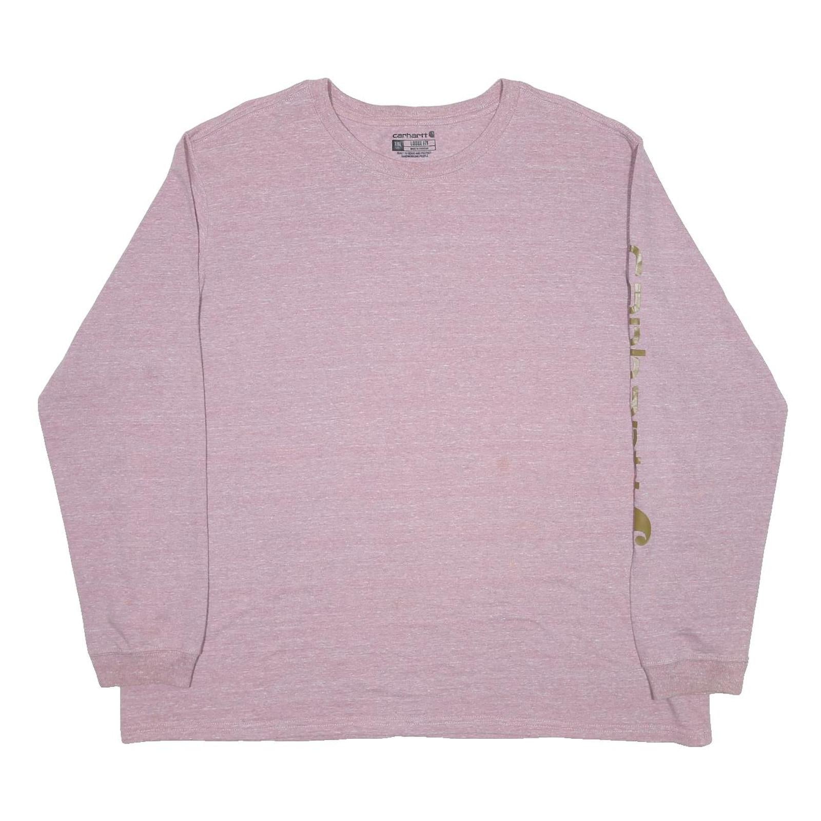 CARHARTT Womens Pink Long Sleeve Crew Neck Graphic T-Shirt 2XL Cotton Blend