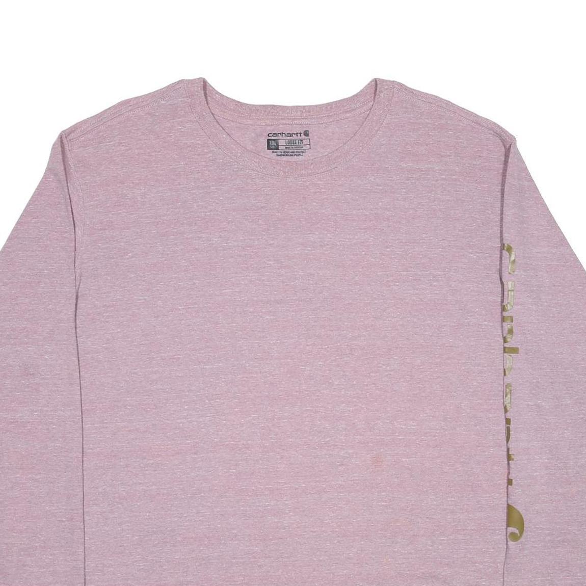 CARHARTT Womens Pink Long Sleeve Crew Neck Graphic T-Shirt 2XL Cotton Blend
