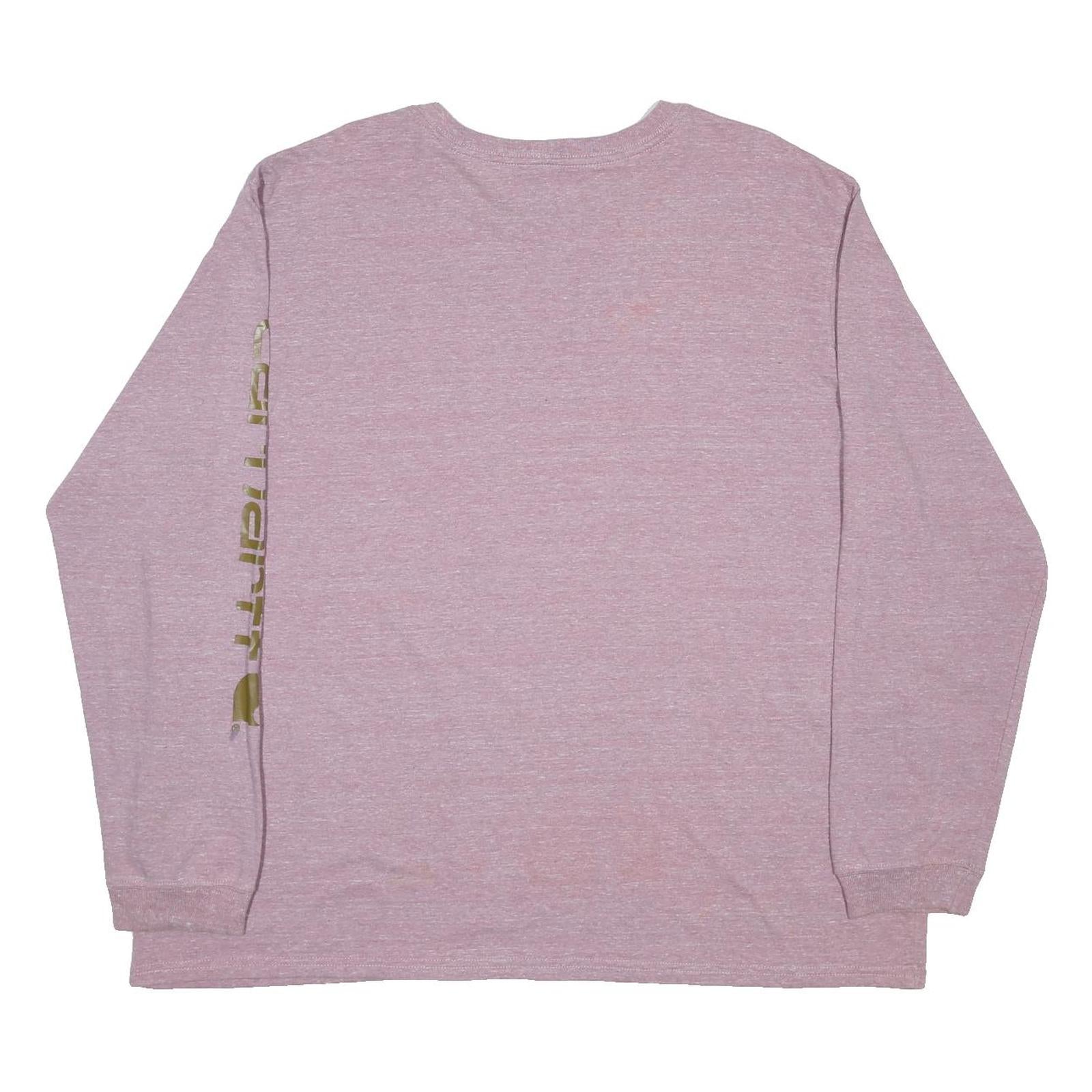 CARHARTT Womens Pink Long Sleeve Crew Neck Graphic T-Shirt 2XL Cotton Blend
