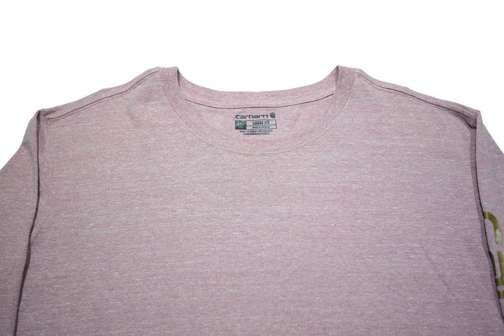 CARHARTT Womens Pink Long Sleeve Crew Neck Graphic T-Shirt 2XL Cotton Blend