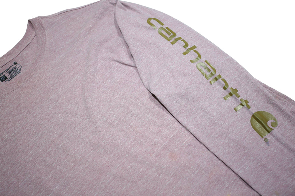CARHARTT Womens Pink Long Sleeve Crew Neck Graphic T-Shirt 2XL Cotton Blend