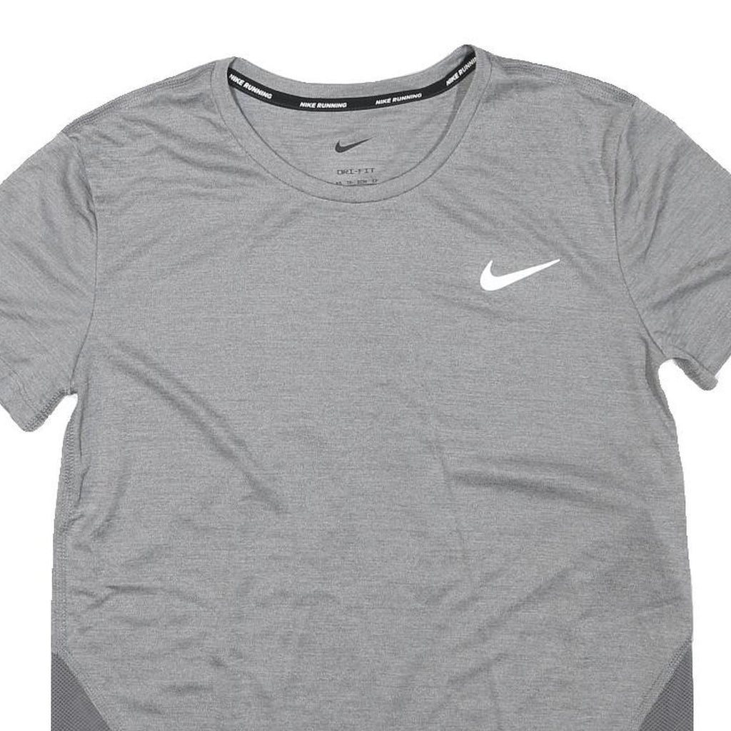 NIKE Womens Grey Running T-Shirt XS Short Sleeve Crew Neck Breathable Workout