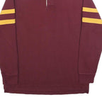 SONOMA Mens Maroon & Yellow Long Sleeve Rugby Style Polo Shirt M Cotton Blend