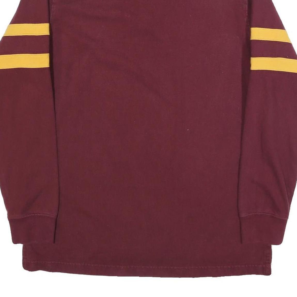 SONOMA Mens Maroon & Yellow Long Sleeve Rugby Style Polo Shirt M Cotton Blend