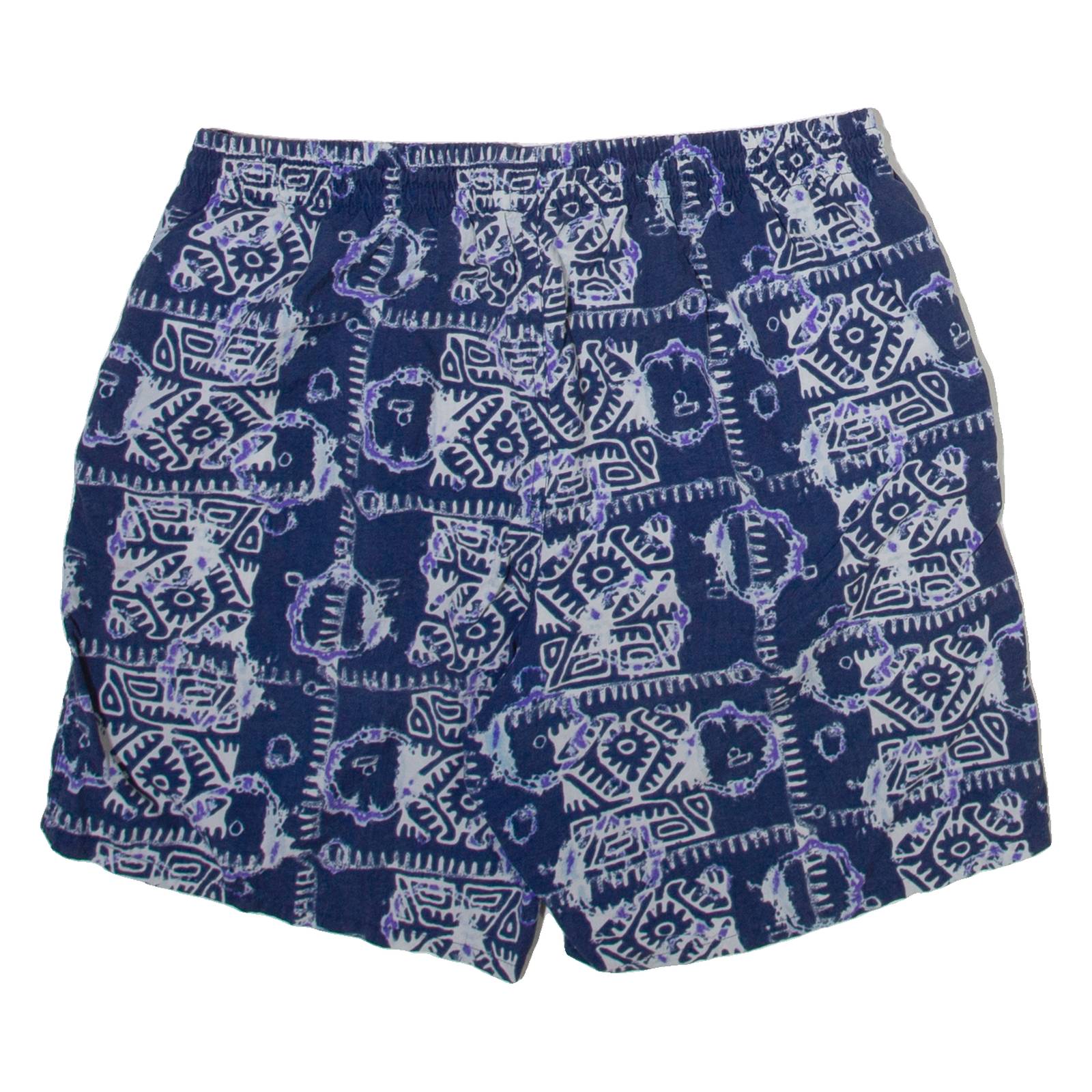 LIEIL Mens Swimming Shorts Blue Crazy Pattern M W28