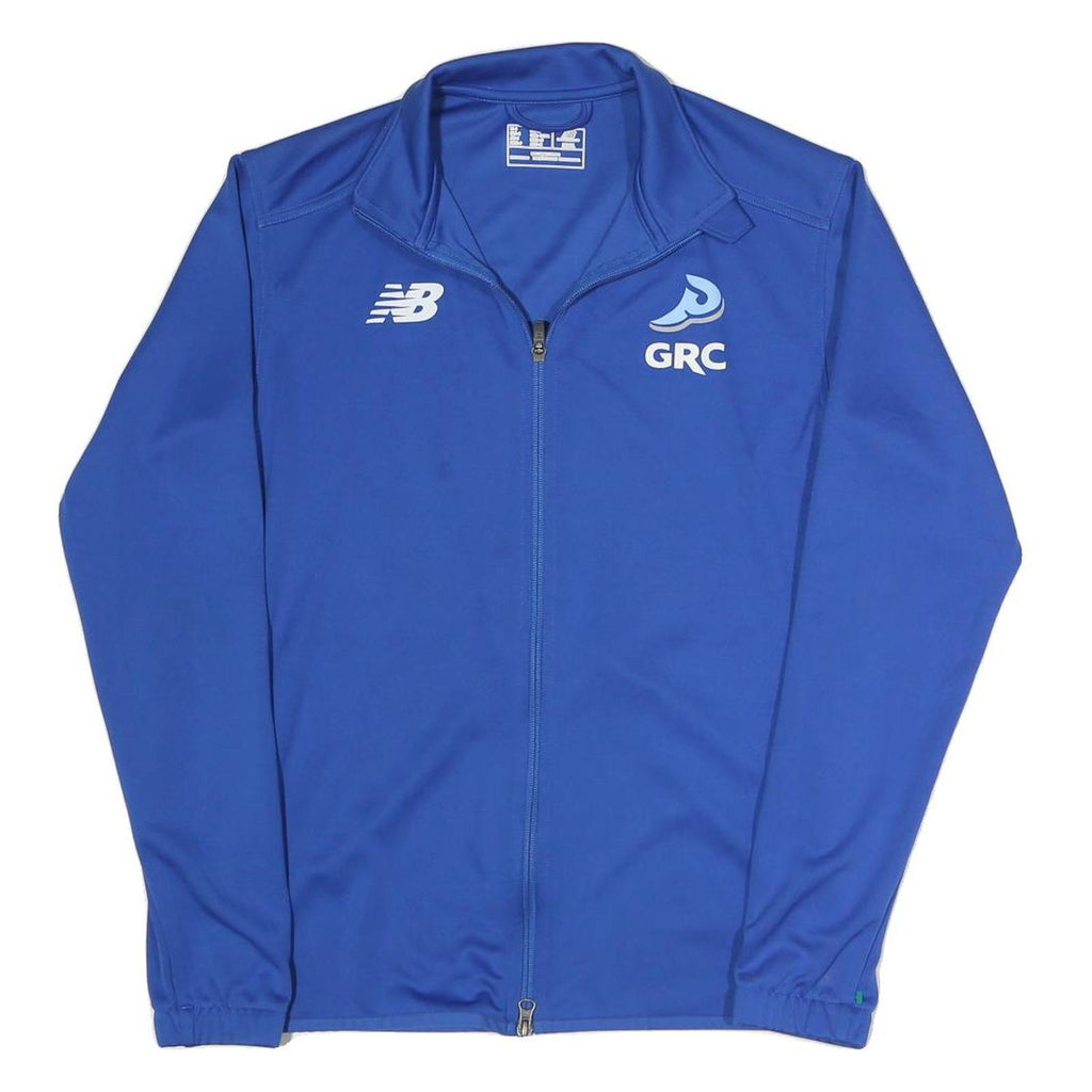 NEW BALANCE Mens Blue Track Jacket S Polyester Blend Zip Athletic Sportswear