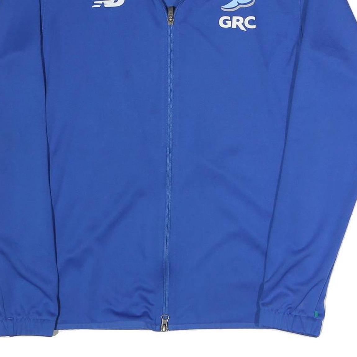 NEW BALANCE Mens Blue Track Jacket S Polyester Blend Zip Athletic Sportswear