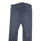 CARHARTT Mens Cotton Blend Navy Slim Straight Trousers W32 L32 Durable Cotton