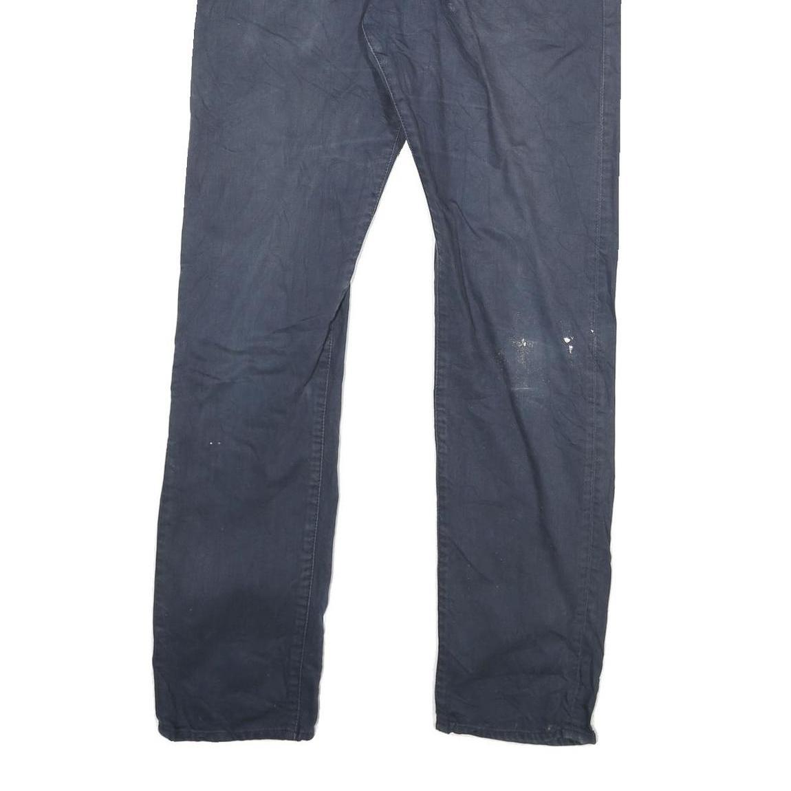 CARHARTT Mens Cotton Blend Navy Slim Straight Trousers W32 L32 Durable Cotton