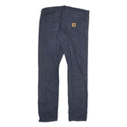 CARHARTT Mens Cotton Blend Navy Slim Straight Trousers W32 L32 Durable Cotton