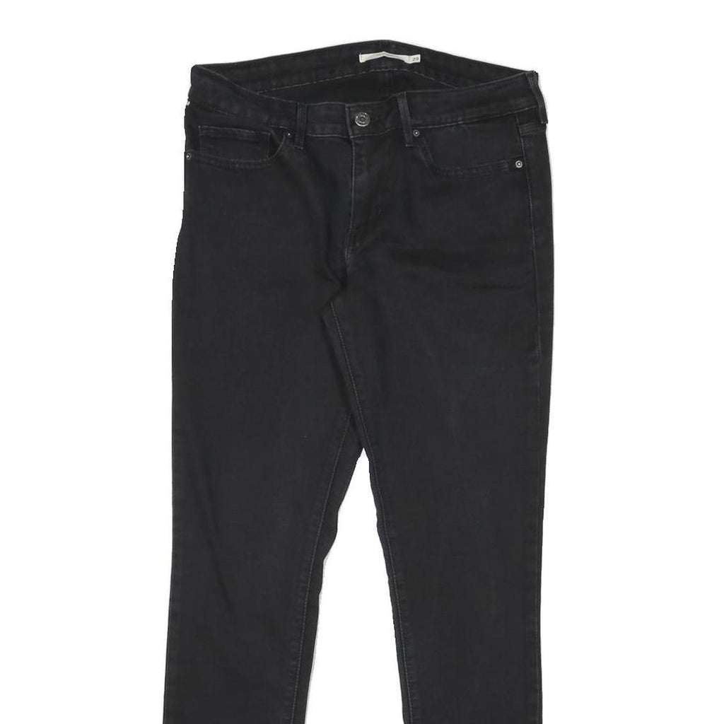 LEVI'S 711 Womens Slim Black Denim Jeans Cotton Blend Zip W29 L27 Skinny Fit