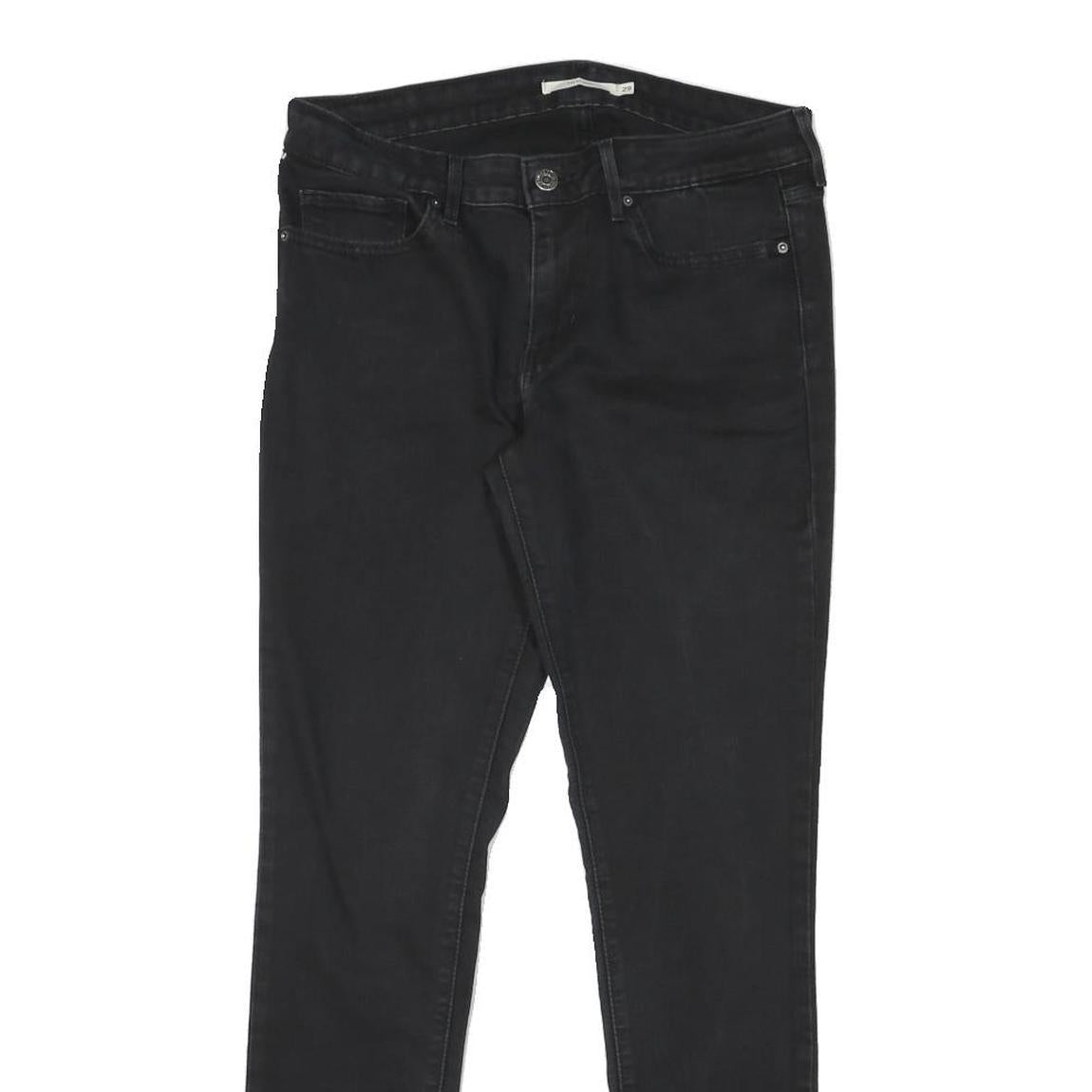 LEVI'S 711 Womens Slim Black Denim Jeans Cotton Blend Zip W29 L27 Skinny Fit