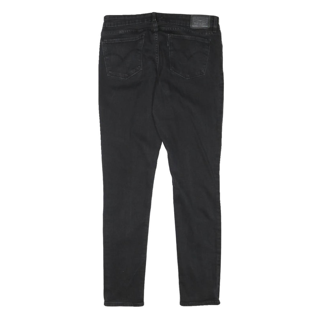 LEVI'S 711 Womens Slim Black Denim Jeans Cotton Blend Zip W29 L27 Skinny Fit
