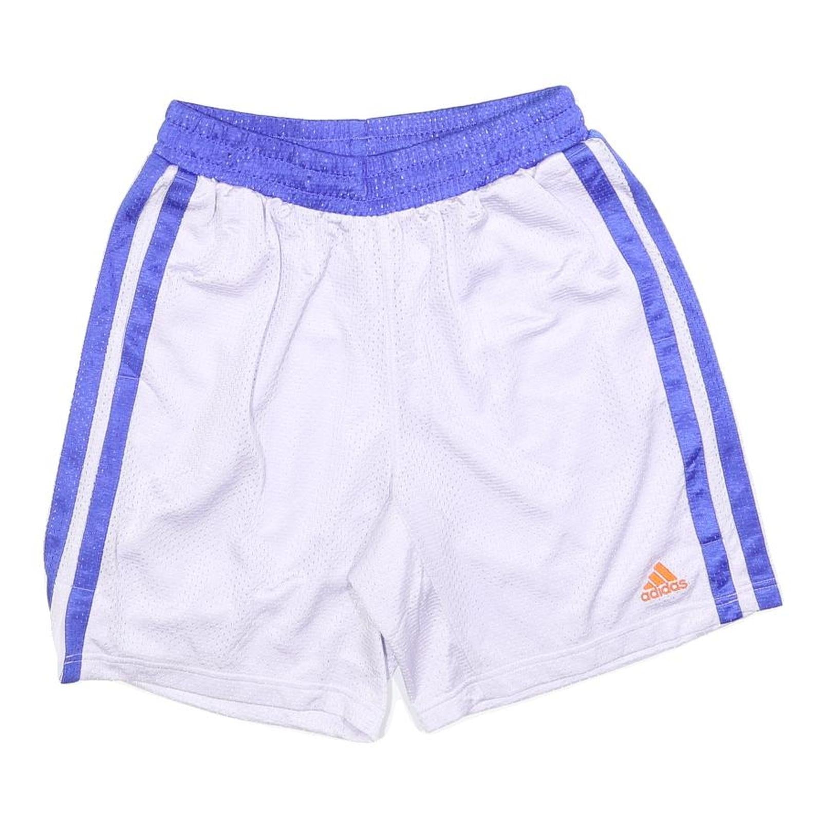 ADIDAS Mens White & Blue Sports Shorts L W30 Mesh Stylish Lightweight