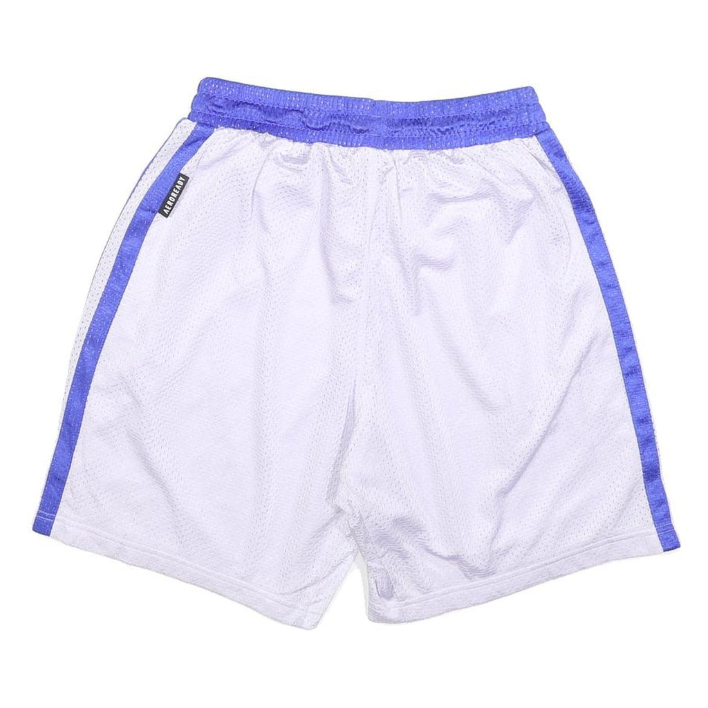 ADIDAS Mens White & Blue Sports Shorts L W30 Mesh Stylish Lightweight