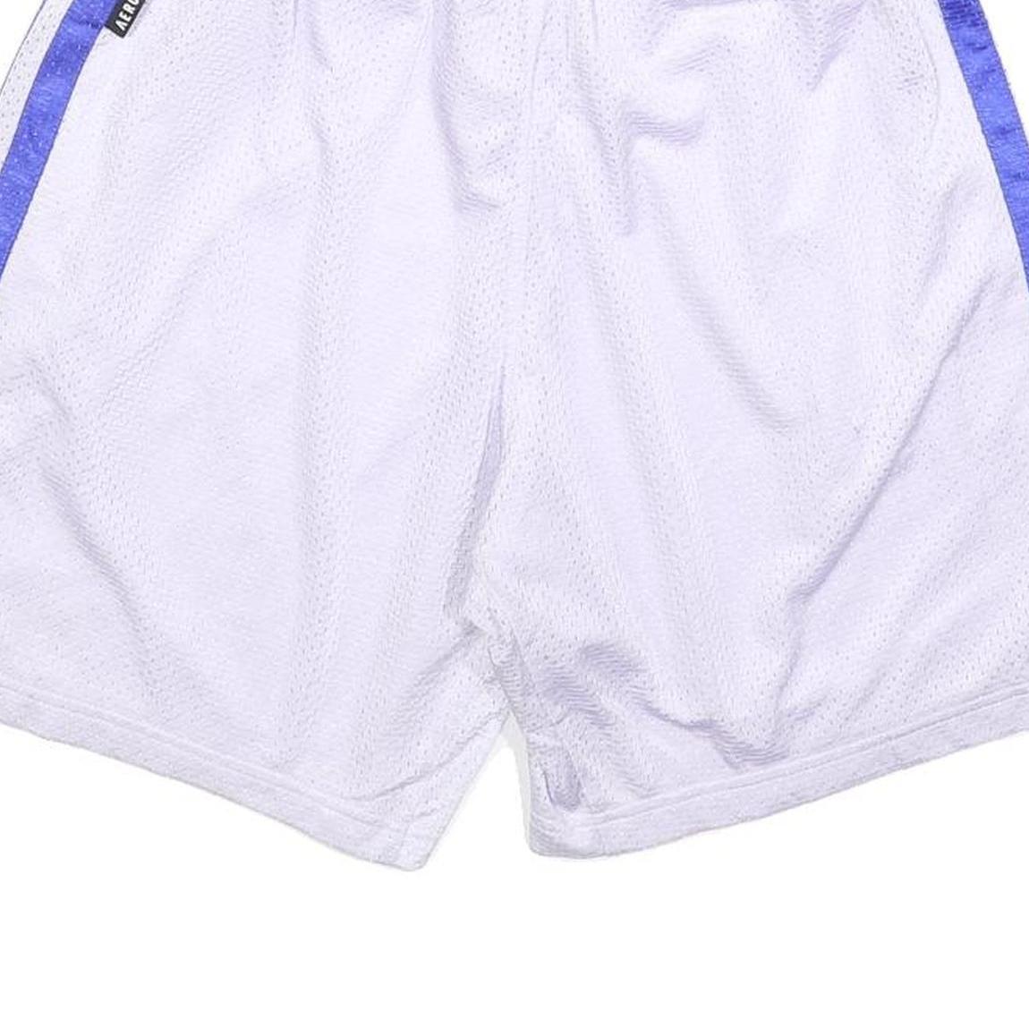 ADIDAS Mens White & Blue Sports Shorts L W30 Mesh Stylish Lightweight