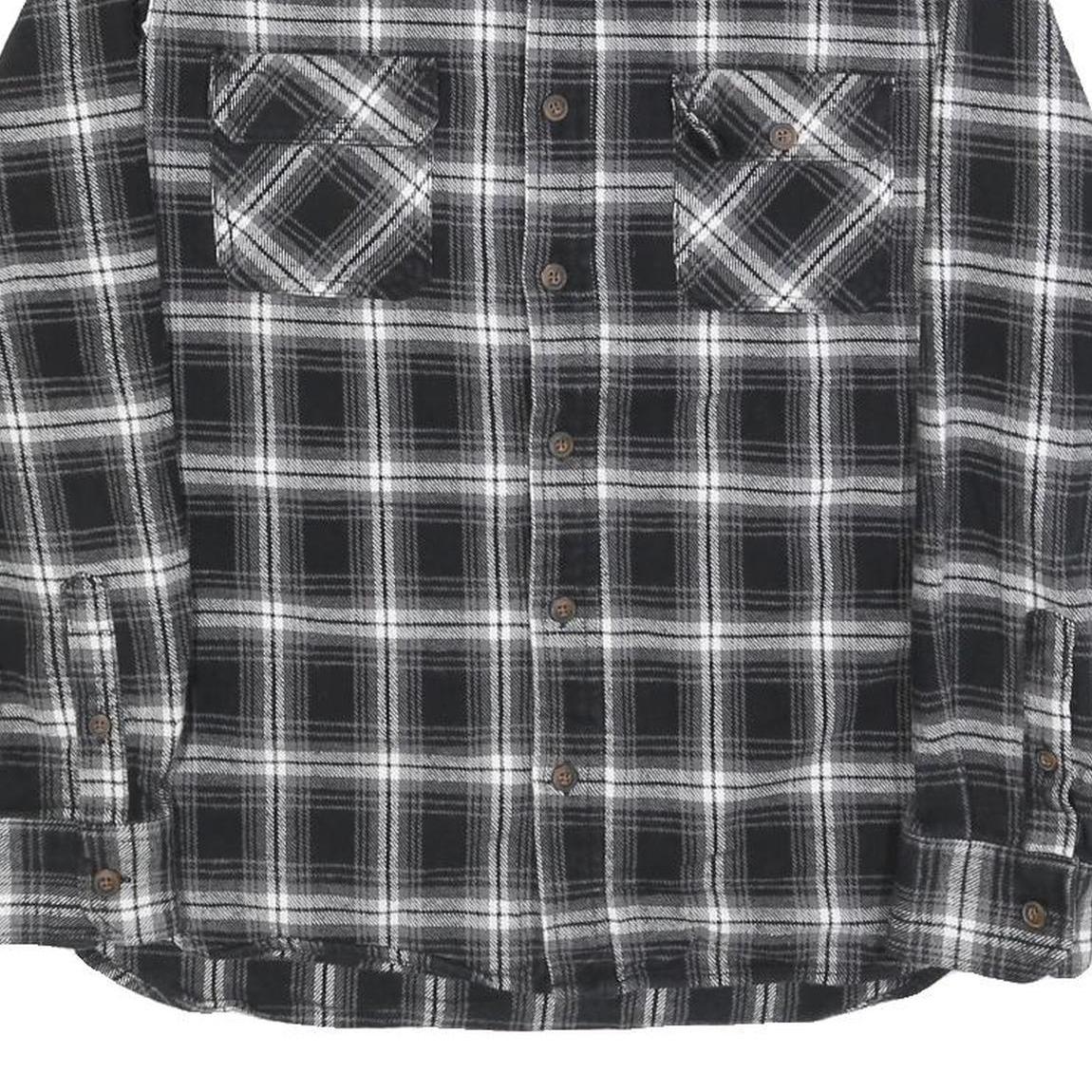 JACHS Mens Black & White Checked Shirt M Cotton Blend Casual Button Down