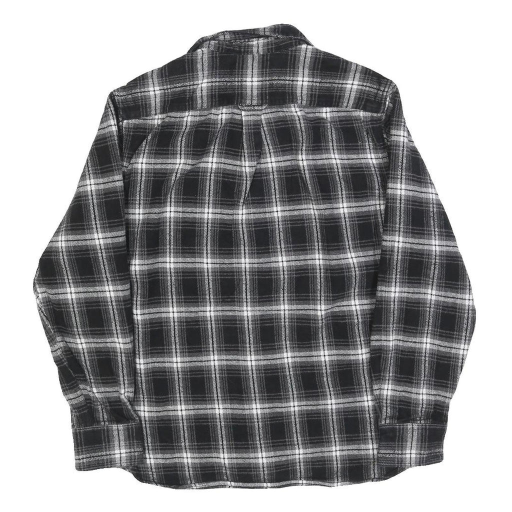 JACHS Mens Black & White Checked Shirt M Cotton Blend Casual Button Down