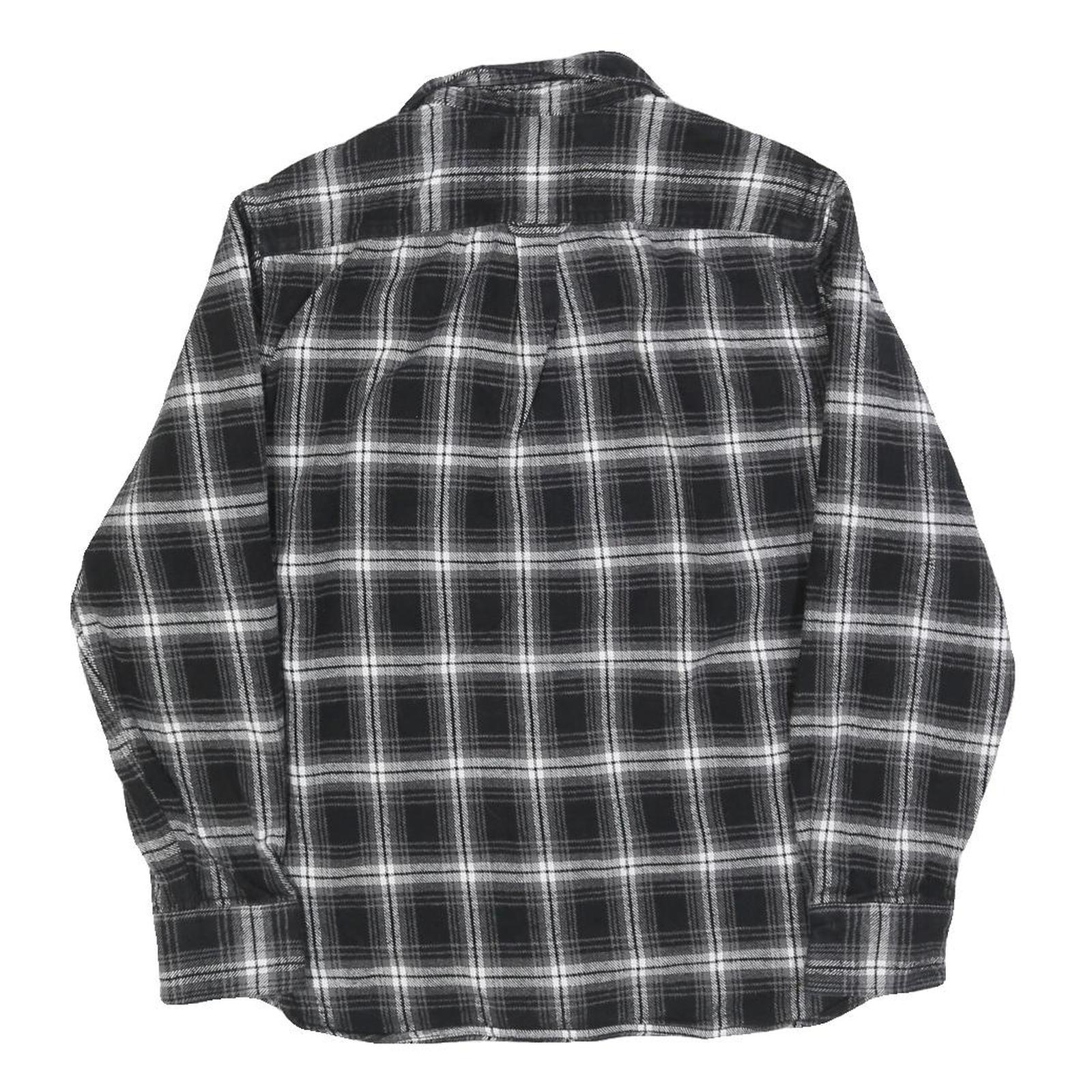 JACHS Mens Black & White Checked Shirt M Cotton Blend Casual Button Down