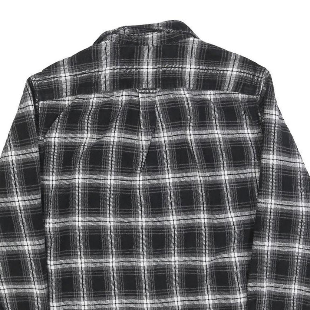 JACHS Mens Black & White Checked Shirt M Cotton Blend Casual Button Down