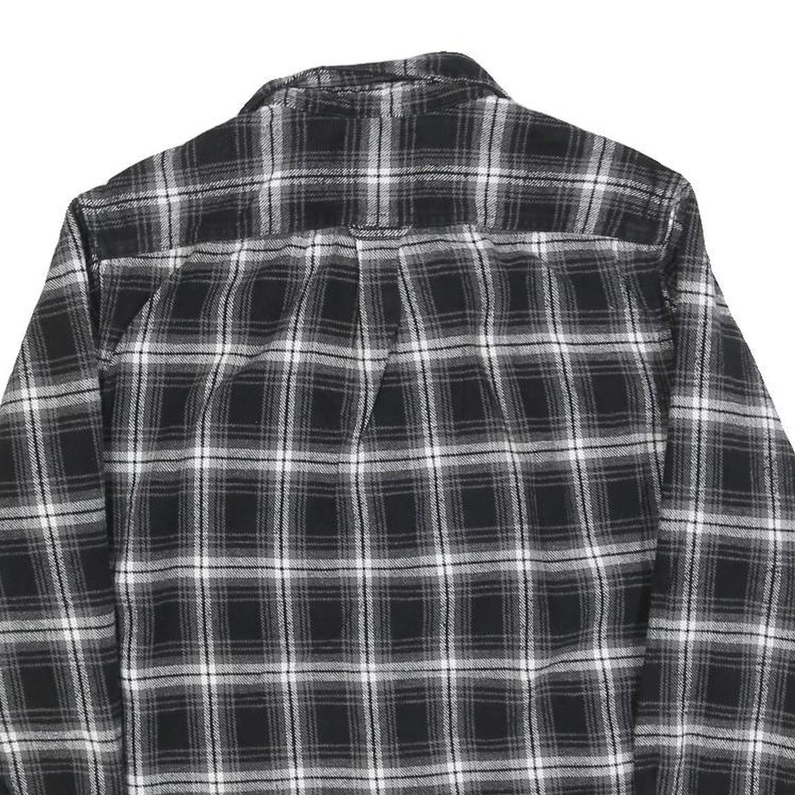 JACHS Mens Black & White Checked Shirt M Cotton Blend Casual Button Down