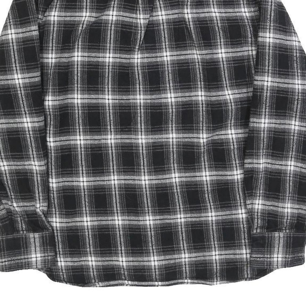 JACHS Mens Black & White Checked Shirt M Cotton Blend Casual Button Down