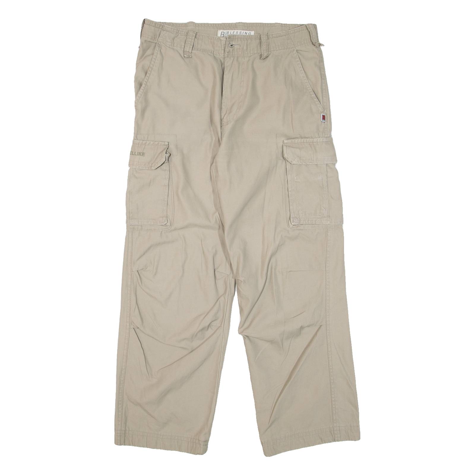 BLESSING Cargo Mens Trousers Grey Relaxed Tapered W30 L28