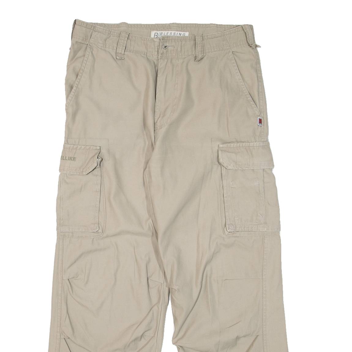 BLESSING Cargo Mens Trousers Grey Relaxed Tapered W30 L28
