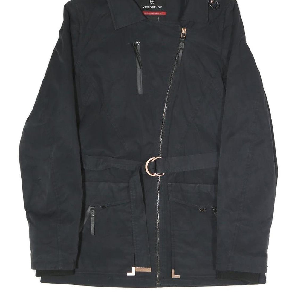 VICTORINOX Womens Black Jacket S Polyester Blend Zip Hooded Classic Fit Stylish