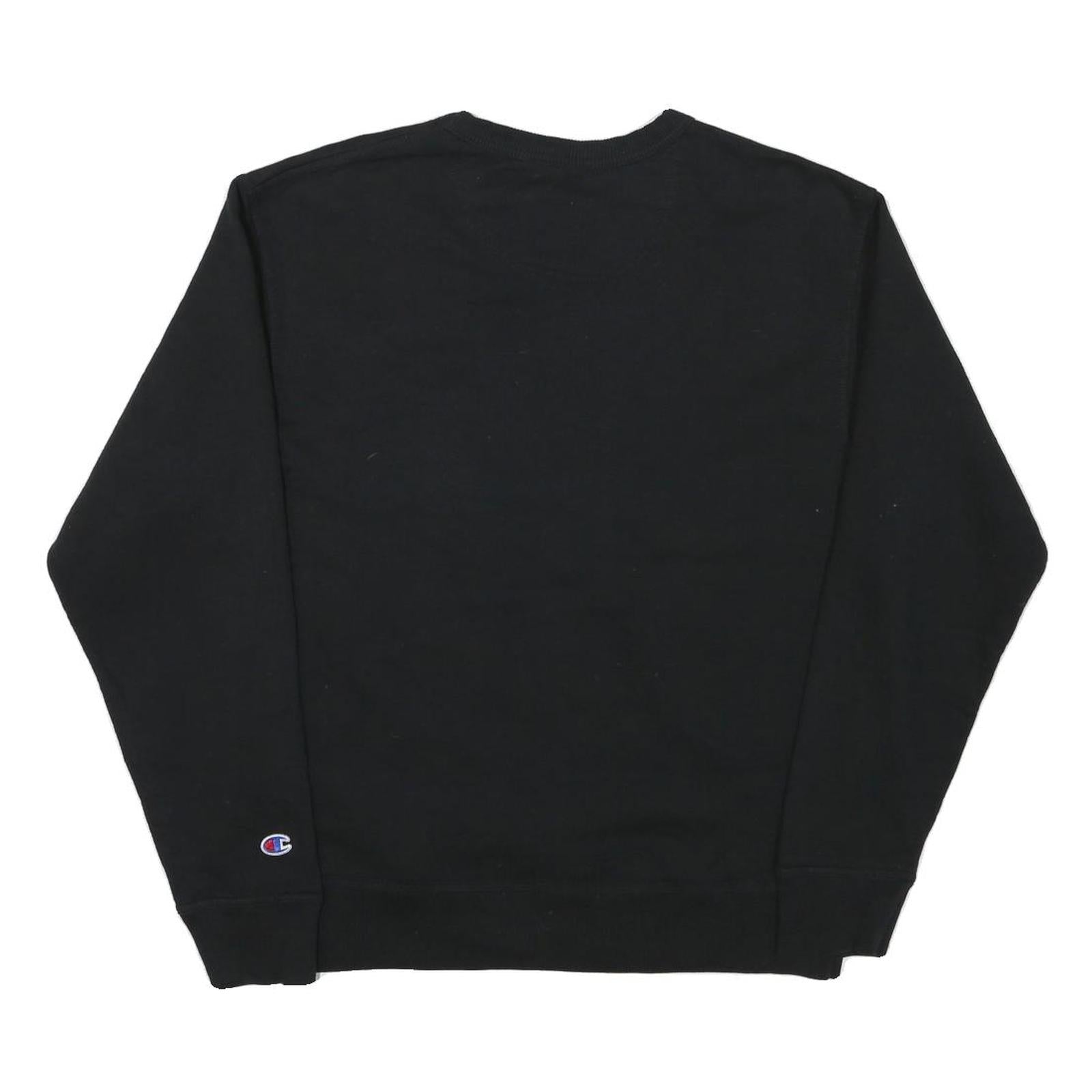 CHAMPION Mens Black Crew Neck M Cotton Blend Pullover Sweatshirt
