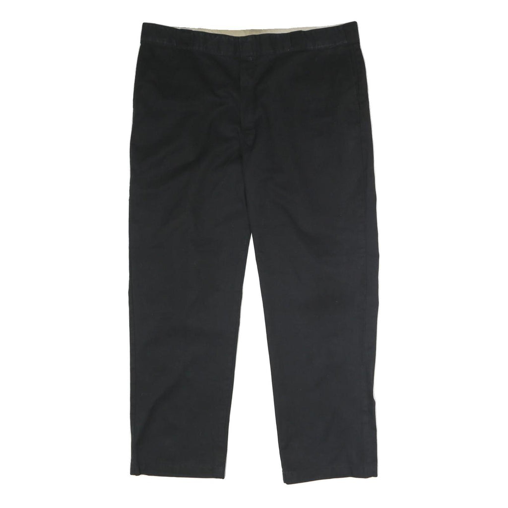 DICKIES Mens Polyester Blend Black Regular Straight Trousers W42 L32 Workwear