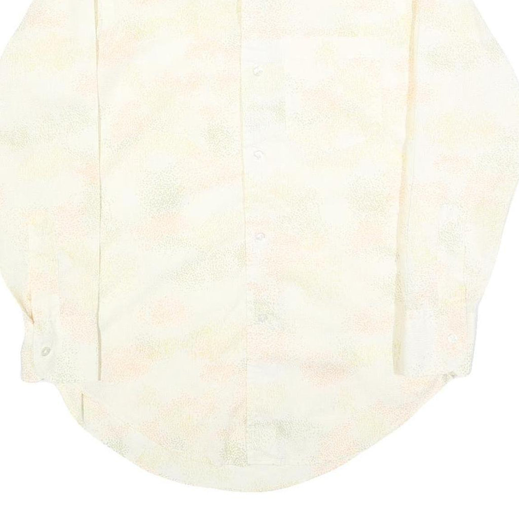 HATHAWAY Mens Cream Polyester Blend Shirt M Long Sleeve Button Collar Classic