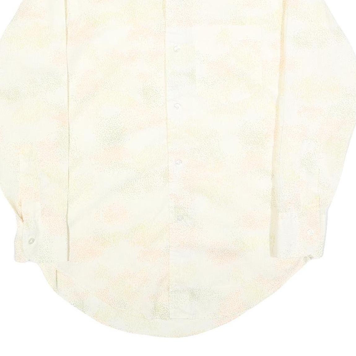 HATHAWAY Mens Cream Polyester Blend Shirt M Long Sleeve Button Collar Classic