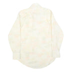 HATHAWAY Mens Cream Polyester Blend Shirt M Long Sleeve Button Collar Classic