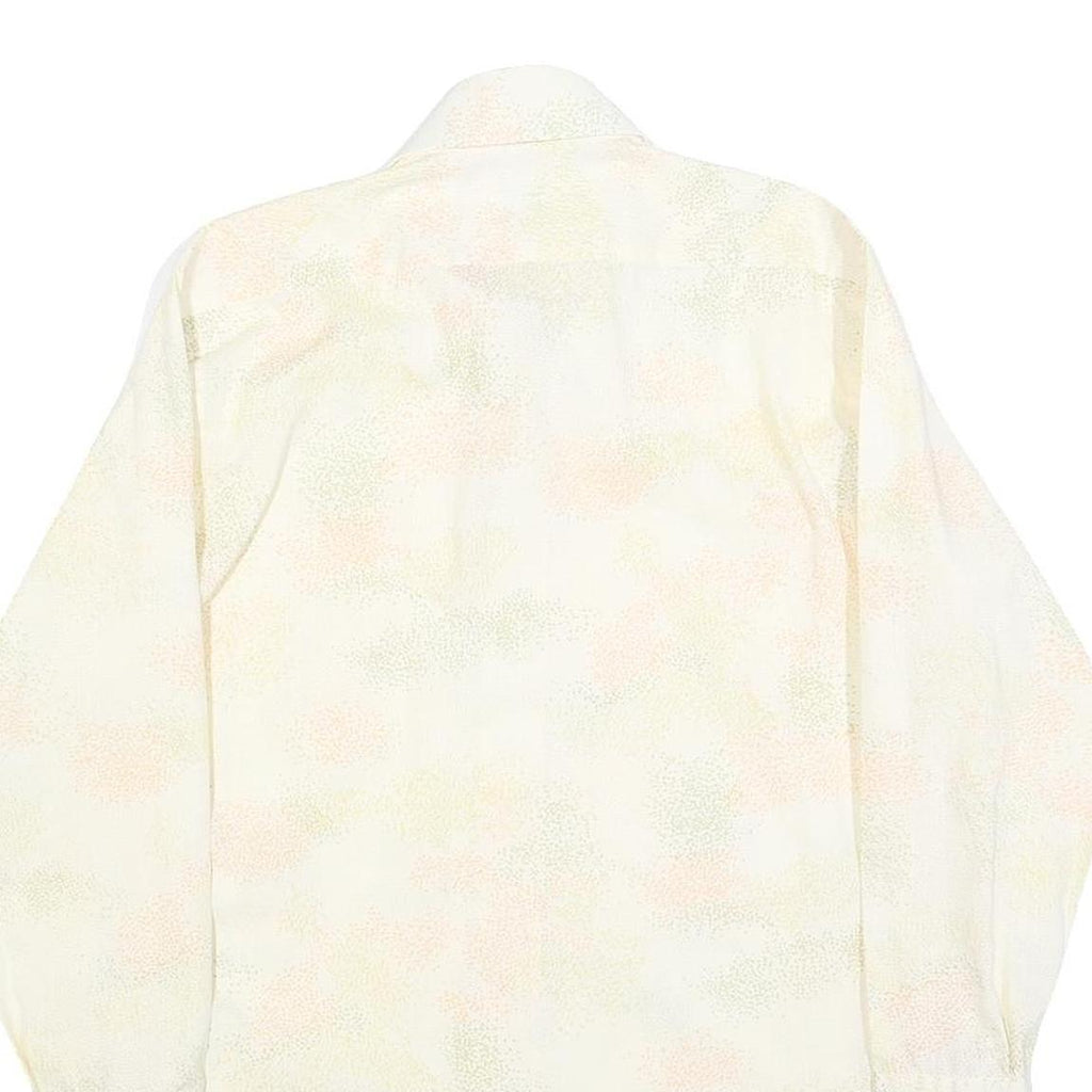 HATHAWAY Mens Cream Polyester Blend Shirt M Long Sleeve Button Collar Classic