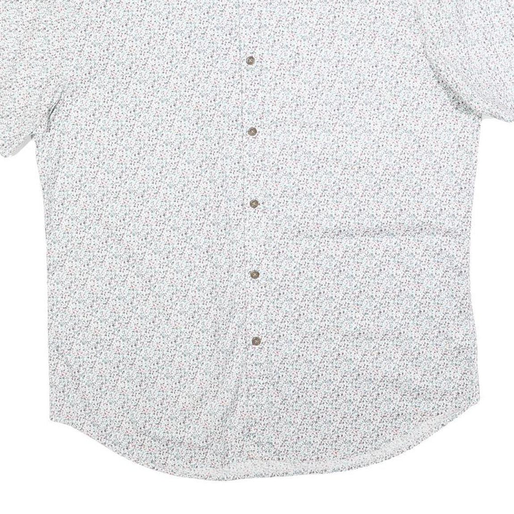SOVERIGN CODE Mens White Floral Cotton Blend Shirt XL Lightweight Casual Summer