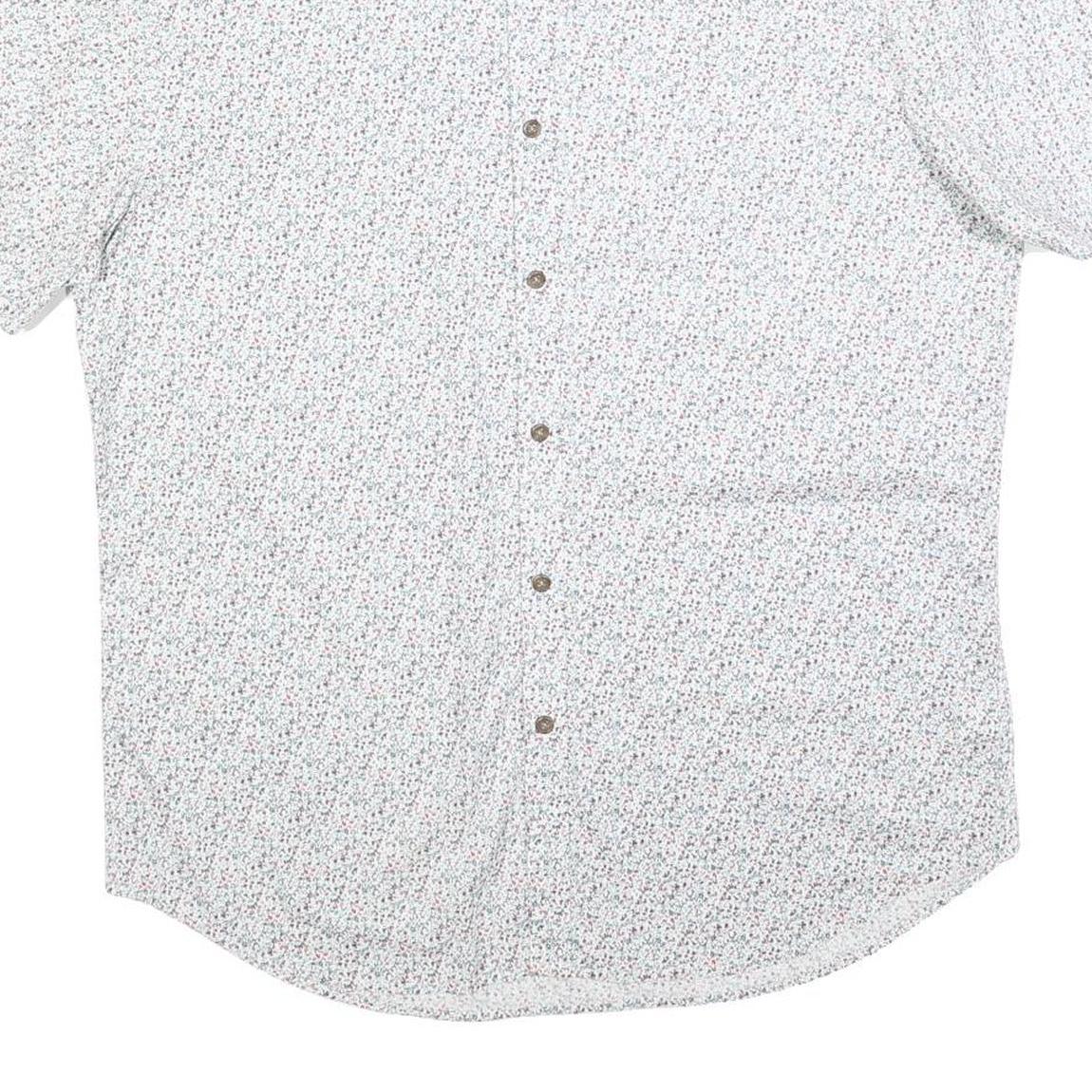 SOVERIGN CODE Mens White Floral Cotton Blend Shirt XL Lightweight Casual Summer