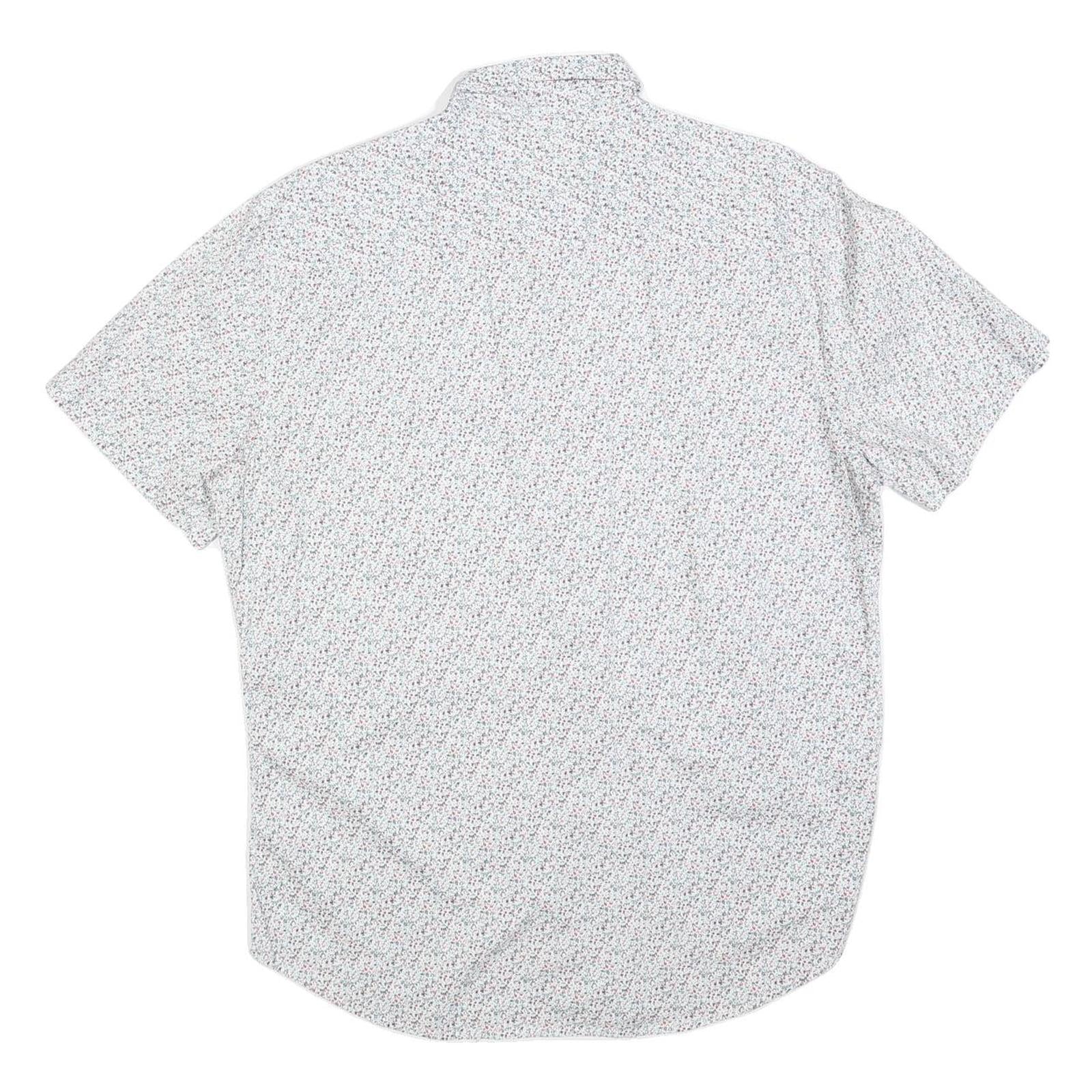 SOVERIGN CODE Mens White Floral Cotton Blend Shirt XL Lightweight Casual Summer