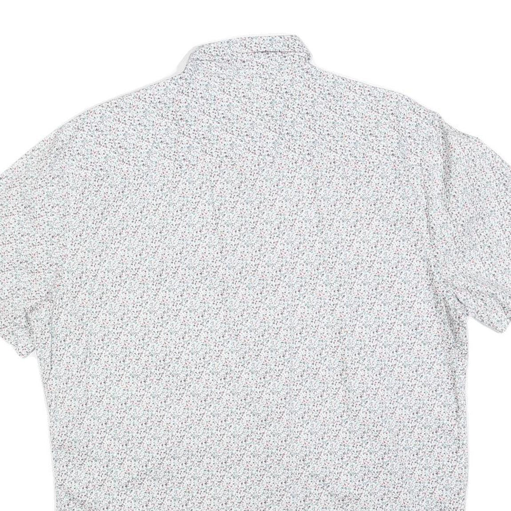 SOVERIGN CODE Mens White Floral Cotton Blend Shirt XL Lightweight Casual Summer