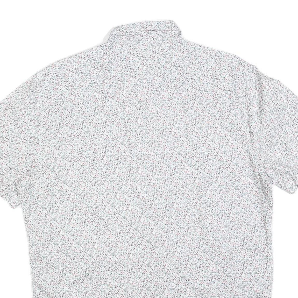 SOVERIGN CODE Mens White Floral Cotton Blend Shirt XL Lightweight Casual Summer