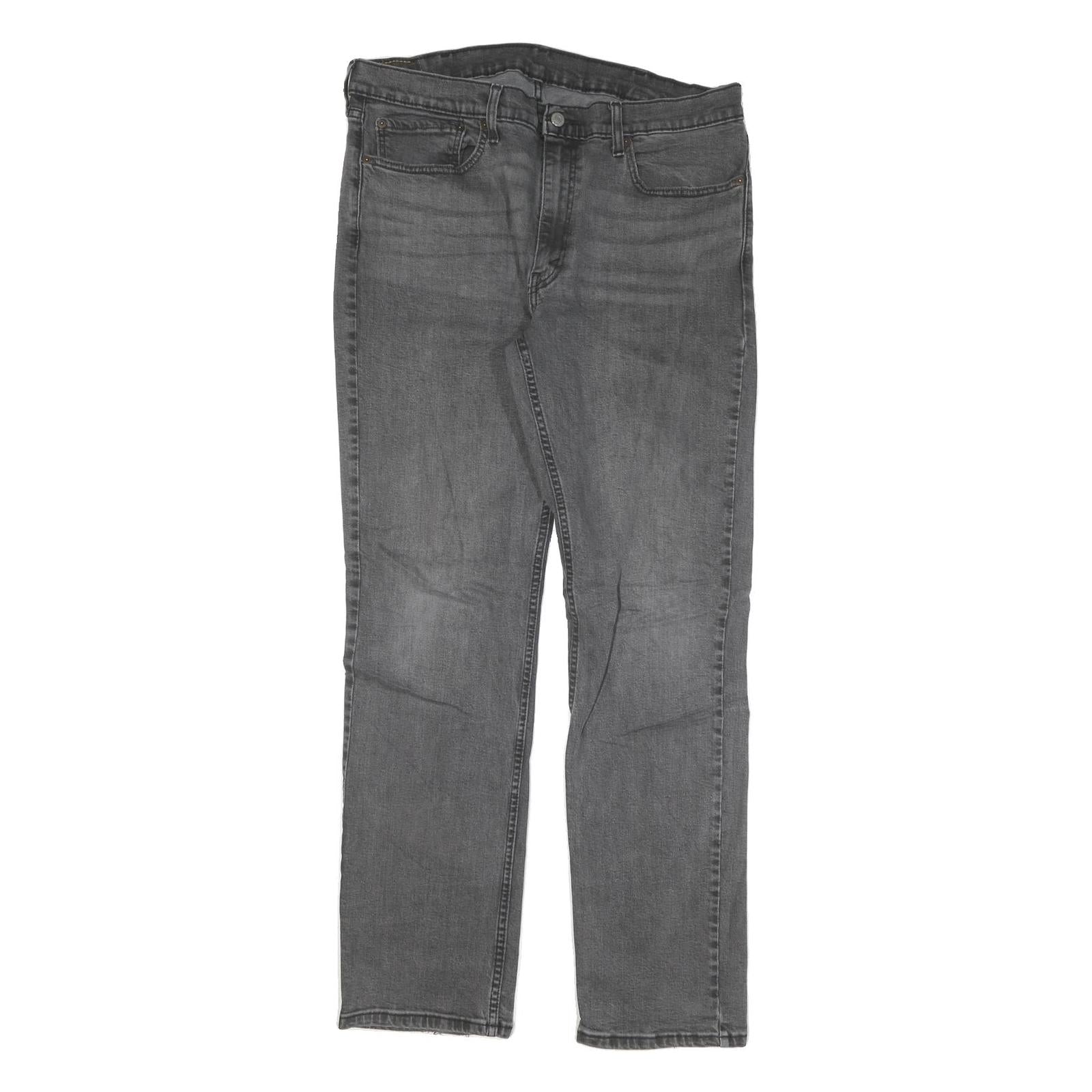 LEVI'S 514 Mens Jeans Grey Slim Straight Denim W36 L32 Classic Cotton Blend Zip