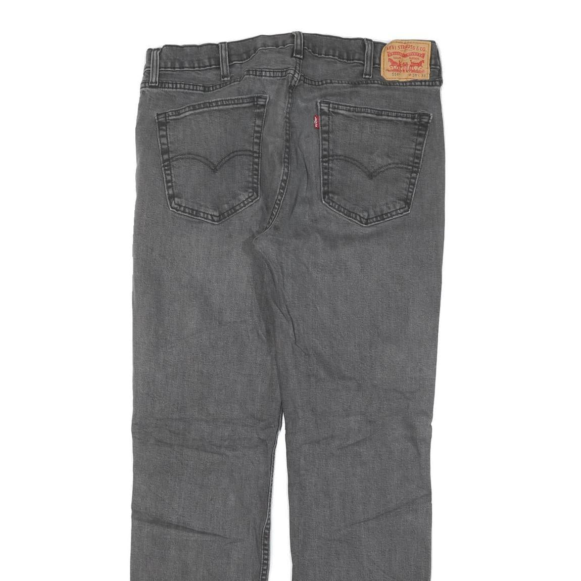 LEVI'S 514 Mens Jeans Grey Slim Straight Denim W36 L32 Classic Cotton Blend Zip