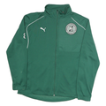PUMA Mens Green Soccer Club Logo Track Jacket S Polyester Zip Sportswear