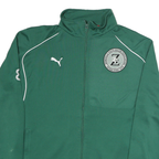 PUMA Mens Green Soccer Club Logo Track Jacket S Polyester Zip Sportswear