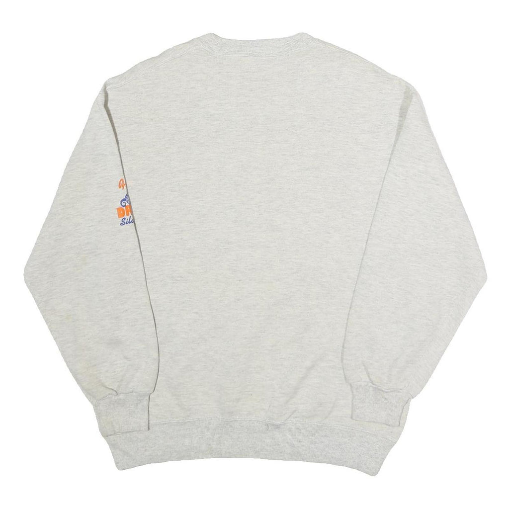 JERZEES Mens Grey Stout Elementary Dragon Graphic Crew Neck L Sweatshirt