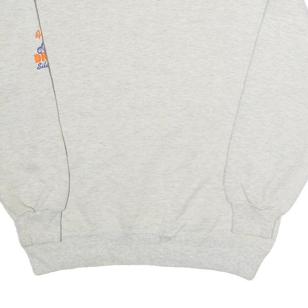 JERZEES Mens Grey Stout Elementary Dragon Graphic Crew Neck L Sweatshirt